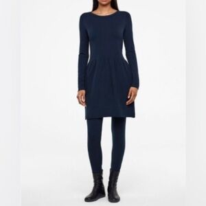 Wilfred Women's royal blue Long Sleeve Round Neck Pleated Skirt Dress size 2